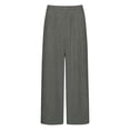 thumbnail image 4 of SONXAHE Women's Button Pleated Wide Leg Pants Straight Cut Office Daily Casual Trousers, 4 of 5