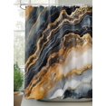 thumbnail image 2 of Marble Black Golden Shower Curtain Set, Waterproof Shower Curtains for Bathroom, Aesthetics Modern Abstract Ink Painted Washable Fabric Cloth Bath Curtain for Bathtub with Hooks 72x78 Inches, 2 of 6