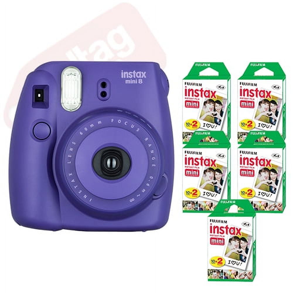 Fujifilm Instax Mini 8 Instant Film Camera Grape with 100 Sheets