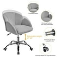 thumbnail image 4 of Desk Chair Velvet Office Chair with Wheels Tufted Vanity Chair Fabric Task Swivel Armchair for Bedroom Living Room, 4 of 8