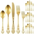 thumbnail image 1 of AMERTEER 20Pcs Silverware Set Stainless Steel Flatware Set Retro Royal Western Tableware Cutlery Set with Cutter Spoon Fork Anti-Rust Kitchen Utensils Dishwasher Safe for Home Kitchen, 1 of 9