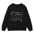 thumbnail image 5 of Confree Sweatshirts For Girls Spring Autumn Graphic Print Long Sleeve Sweatshirt Dailywear Casual Comfortable Toddler Girls Pullover Top Size 3-4 Years Black, 5 of 5