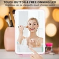 thumbnail image 4 of Travel Makeup Mirror with 3 Colors Light Modes, Folding Vanity Mirror with Lights, Adjustable Brightness, USB Rechargeable, Portable, Ultra Thin (Pink),3-color light-Pink,1, 4 of 9