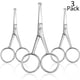 thumbnail image 1 of 3 Piezas Tijeras para el Cabello de la Nariz Tijeras de Punta Redondeada Recorte del Vello Facial Recortadora de Punta Roma de Acero Inoxidable para Cejas, Nariz, Bigote, Barba, Aseo(nulo), 1 of 5