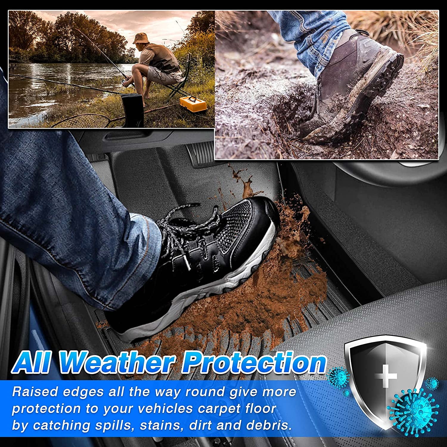 Canvcle Floor Mats for Kia Soul 2020-2025 2026 (Fit for Fuel), All Weather Floor Liner for Soul Accessories Car Floor Mat Heavy Duty Waterproof