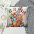 thumbnail image 2 of COMIO Candy Christmas Throw Pillow Covers Candy Cane Happy New Year Gingerbread House Christmas Tree Truck Pink Washable Cozy Soft Couch Sofa Bed Cushion Pillow, 2 of 5
