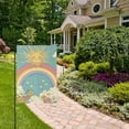 thumbnail image 2 of Yayeee Garden Flag 28" x 40" Double Sided Outdoor Yard Lawn Holiday Decorations, Retro Beige Rainbow, 2 of 6