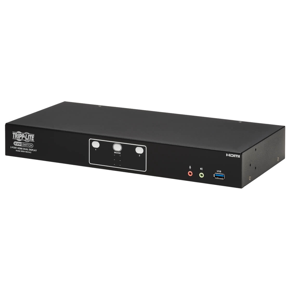 Tripp Lite 2-Port HDMI Dual-Display KVM Switch - 4K 60 Hz, USB 3.2 Gen 1, HDCP 2.2, USB Sharing - KVM/Audio/USB Switch - 4 X KVM/Audio/USB - 1 Local User - Desktop