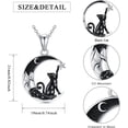 thumbnail image 2 of Dorunmo Black Cat Necklace 925 Sterling Silver Crescent Moon Pendant Halloween Necklace Cat Jewelry for Women Gifts for Lovers, 2 of 6