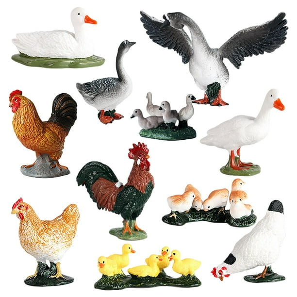 Estatuilla de animales de granja 11x Plastic Farm Animal Model Playset Decoración Acción de para Magideal Estatuilla de animales de granja