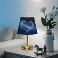 thumbnail image 6 of Tapered Desk Lamp with Antique Brass Base Table Lamps Dimmable LED Bulb Button Switch Night Light Starry Sky Background with Stars Small, 6 of 8