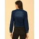 thumbnail image 4 of Chaqueta De Mezclilla Para Mujer Chaquetas De Mezclilla De Manga Larga Sin Cuello Con Botones Azul Profundo S, 4 of 6