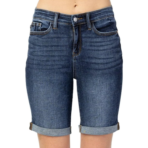 Mini short classique en jean sexy et tendance couleur bleu