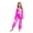 Hot Pink, variant on Kids Girls 90s Flapper Disco Dance Clothes Metallic Ruffles Long Sleeve One Piece Jumpsuits Gold 14