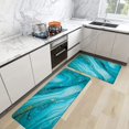 thumbnail image 3 of Teal Abstract Marble Kitchen Rug Mat Turquoise Kitchen Rugs [2 PCS] Cushioned Anti-Fatigue Comfort Standing Kitchen Floor Mat Non Slip Washable Runner Mat for Sink Laundry Kitchen, 3 of 6