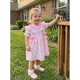 thumbnail image 3 of BemeyourBBs Toddler Baby Girl Big Sister Dress Outfit Kids Baby Girl Summer Plaid Gingham Dress Short Sleeve Letter Embroidery Front Bow Casual A-Line Dress, 3 of 9