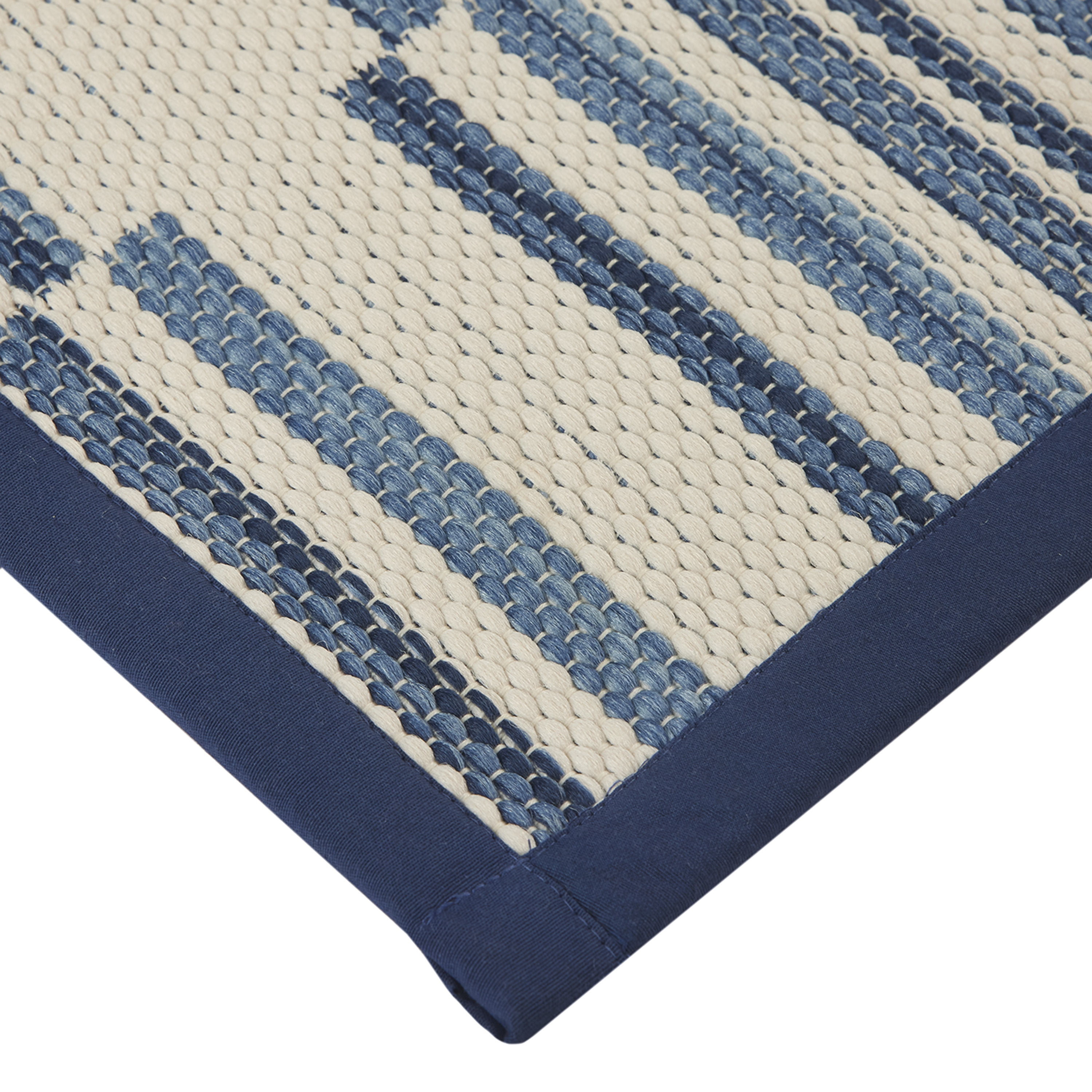 (2 pack) Mainstays Broken Stripe Kitchen Rug - 20" x 30" - 80% Polypropylene/ 20% Polyester - Tonal Blue