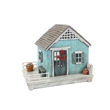 Beachcombers Resin Blue Fishing Shack Figurine