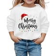 thumbnail image 4 of gcong Christmas Sweatshirt for Kids Girls Long Sleeve Crewneck Pullover Santa Claus Reindeer Print Sweat Shirt Toddler Winter Shirt Fall Tops, 4 of 5