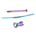 thumbnail image 1 of Juego de manillar de bicicleta de 3 paquetes, manillar de bicicleta de montaña de 7  degree de aleación de aluminio colorido Plano 60 Vástago 272 Tubo kusrkot  Manillar de bicicleta, 1 of 8