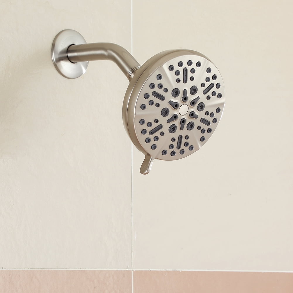 Kepooman 5-Inch Multifunctional Single Wall Mounted Fixed Shower Nozzle, Adjustable Angles Wall-Mount Showerhead, Nickel Kepooman 5-Inch Multifunctional Single Wall Mounted Fixed Shower Nozzle, Adjustable Angles Wall-Mount Showerhead, Nickel