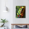 thumbnail image 3 of Nawypu  Picture Decor Red Eyed Tree Frog Poster Decorative Painting Bathroom Decor Living Room Canvas Wall Art Framed, 3 of 4