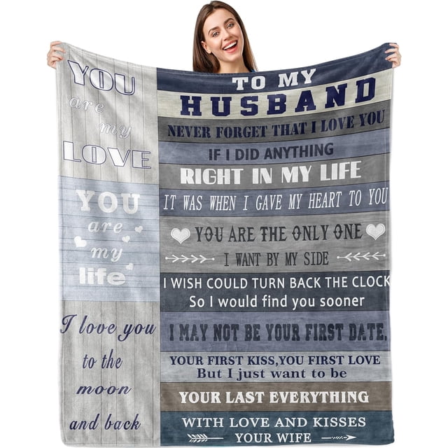 LHSHID Husband Gifts Blanket Gifts for Husband from Wife Husband Birthday Gift Happy Birthday Gifts for Husband Romantic Anniversary Wedding Gifts for Him Husband to My Husband Throw Blanket 30"x40"