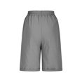 thumbnail image 6 of Lenpel Bermuda Shorts for Women Elastic High Waisted Drawstring Button Front Knee Length Shorts Summer Casual Shorts with Pockets, 6 of 7