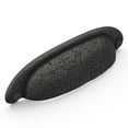 thumbnail image 2 of Hickory Hardware P3004-BI-10B 3 & 3.75 in. Refined Rustic Center to Center Cup Pull, Black Iron - Pack of 10, 2 of 7