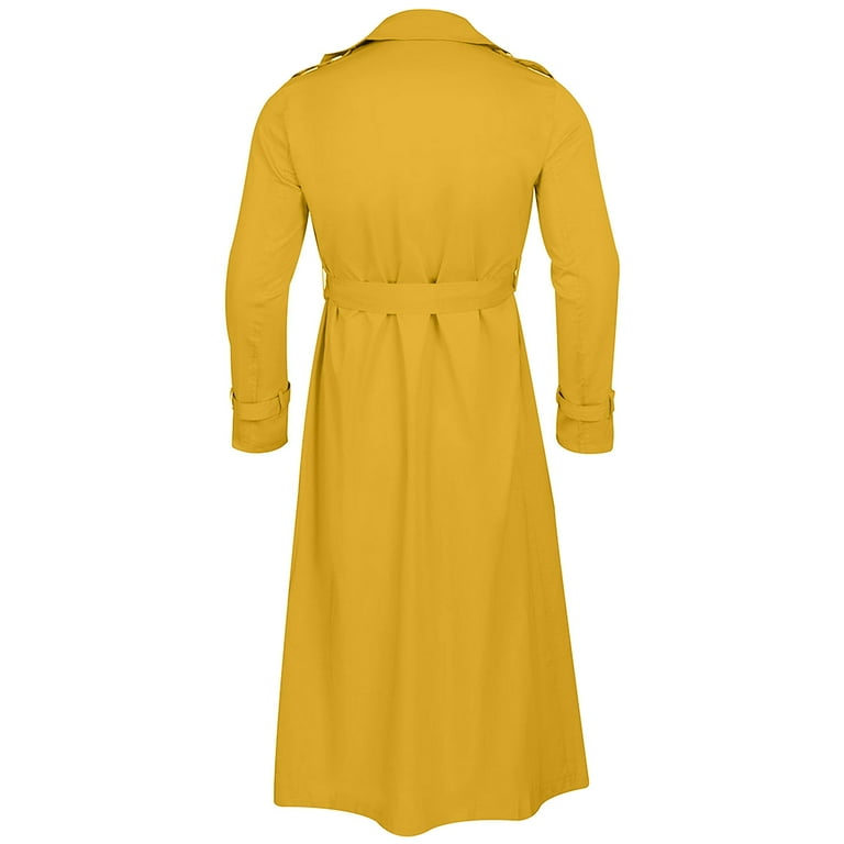YYDGH Men's Double Breasted Belted Trench Coat Notched Lapel YYDGH Men's Double Breasted Belted Trench Coat Notched Lapel