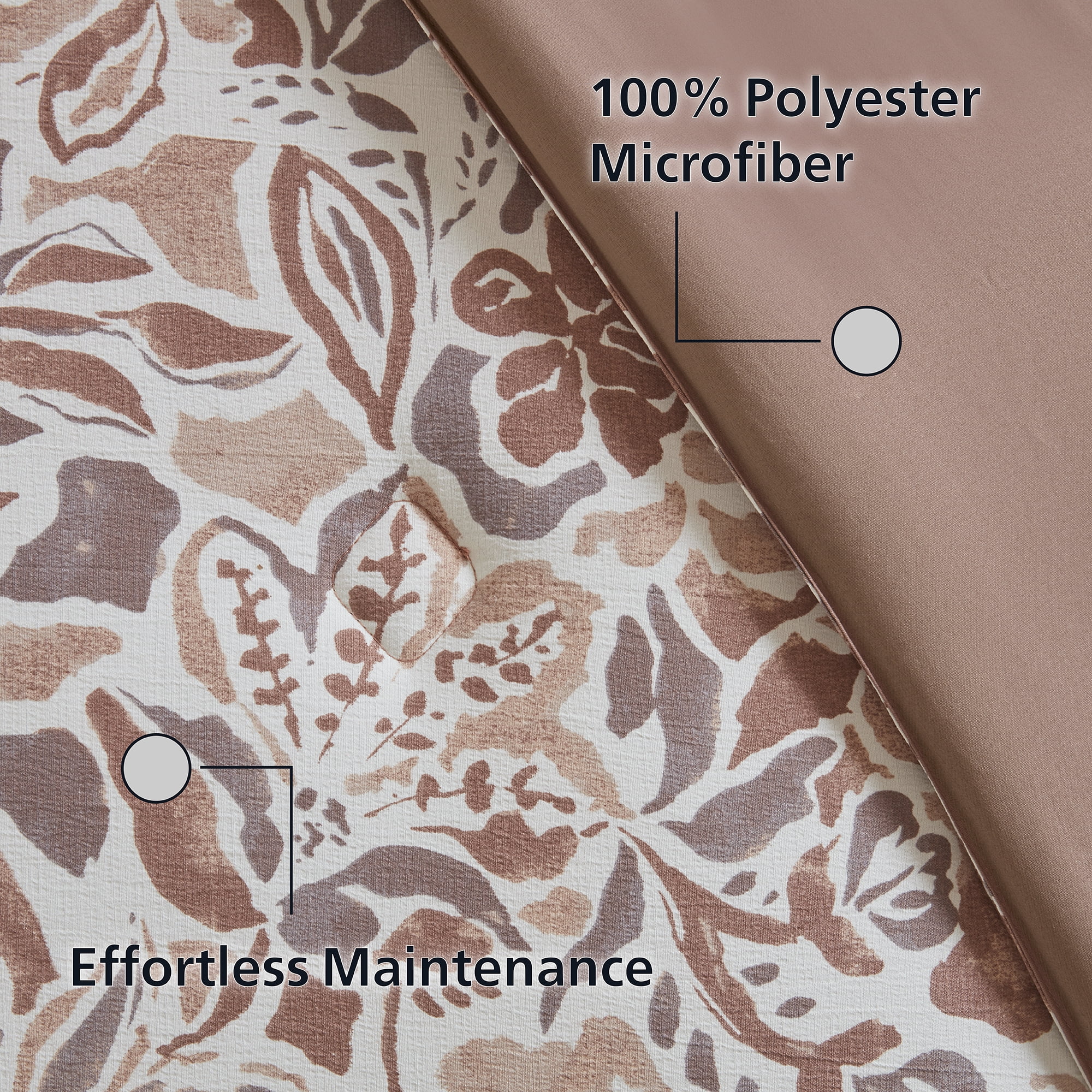 Mainstays Full/Queen Comforter Set, All-Season, 3-Piece, Textured Modern Floral