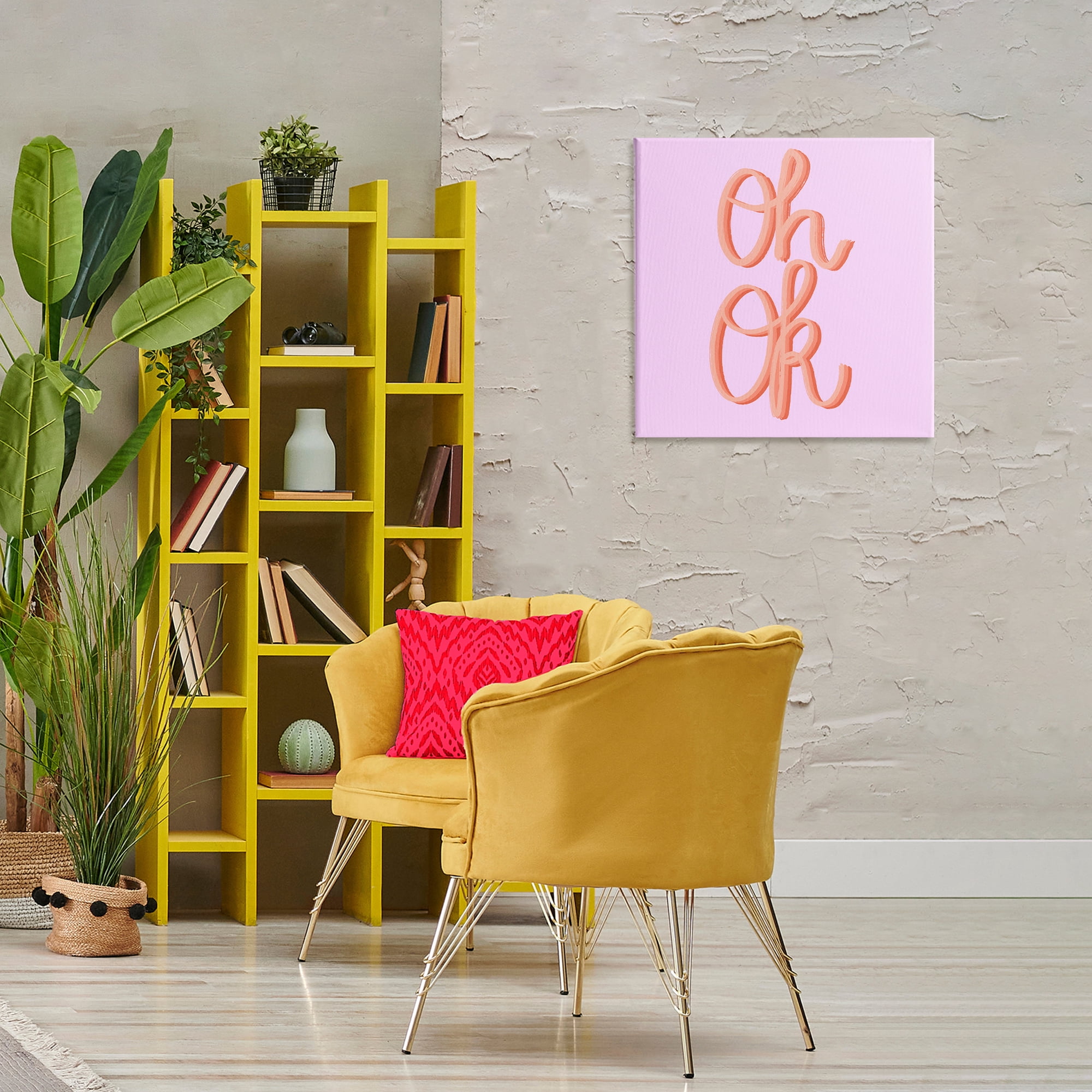 Stupell Industries Oh Ok Script Text & Numbers Painting Wrapped Canvas Art Print Wall Art, 24 x 24
