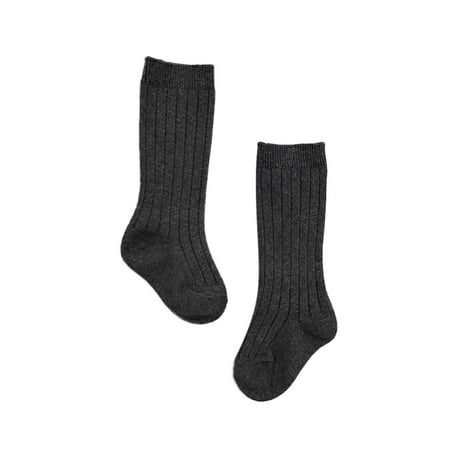 

ZMHEGW Baby Toddlers Girls Middle Socks 1 Pack Bow Ribbed Long Stockings Ruffled Socks School Leggings 1-Pack 0-2Y