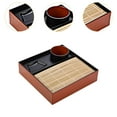 thumbnail image 6 of kowaku Soba Noodle Plate Cold Soba Serving Dish Food Appetizer Tray Kitchen with Drain Mat Drainboard Sushi Serving Plate Square red inside, 6 of 9