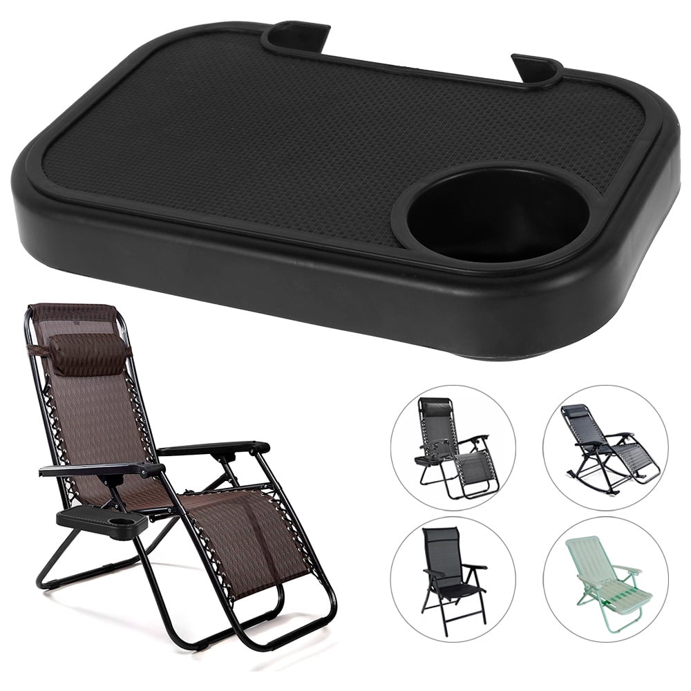 Zero Gravity Recliner Sun Lounger Chair Clip Side Tray Table Cup Holder Beach 
