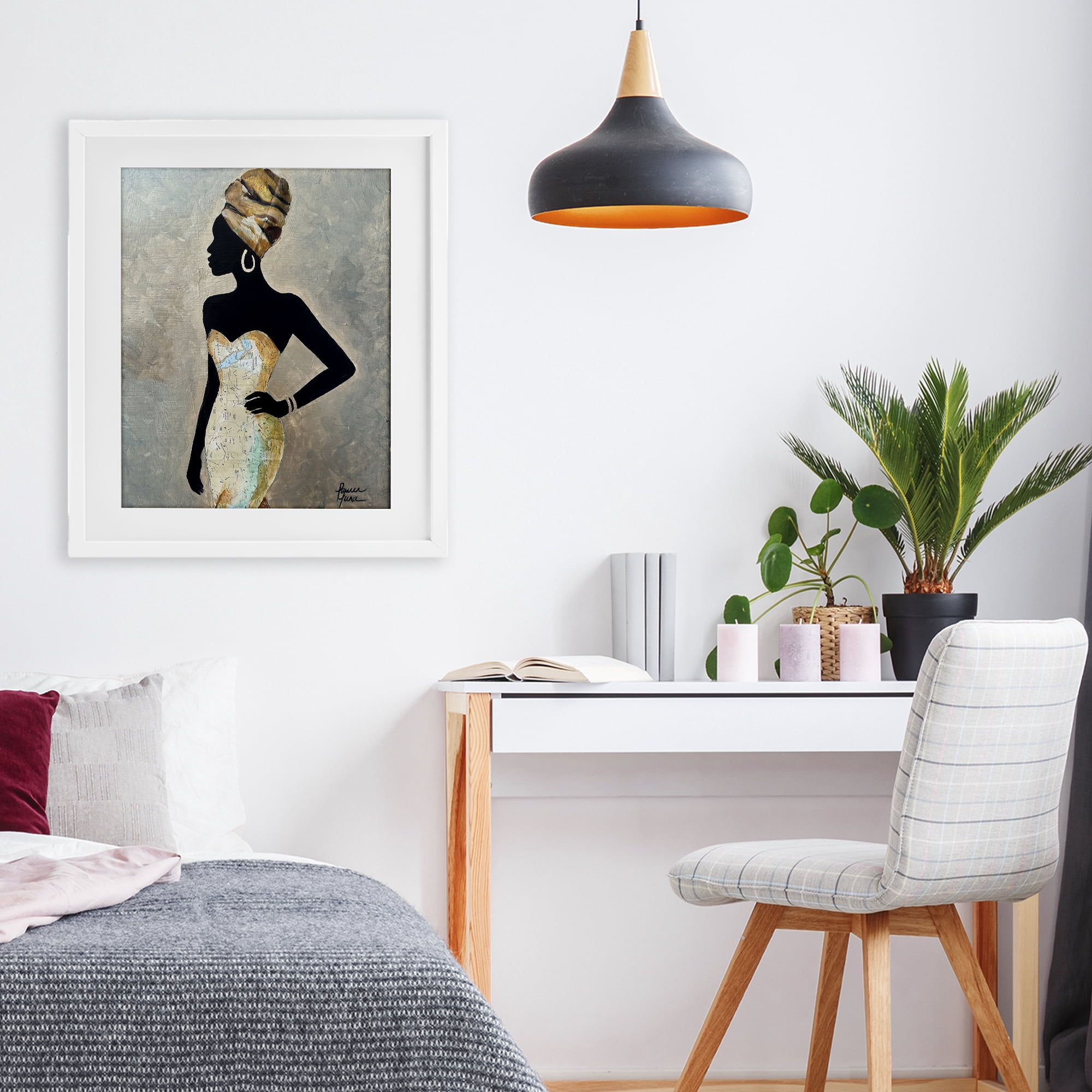 Stupell Industries Motherland Muse Fashion Portrait White Framed Print Under Glass, design by Lauren Luna