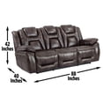 thumbnail image 6 of Oportuna Brown Faux Leather Dual Power Sofa with/Drop Down Table, 6 of 8
