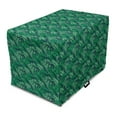 thumbnail image 1 of Hawaiian Dog Crate Cover, Tropical Monochrome Pattern with Rainforest Leaves, Easy to Use Pet Kennel Cover Small Dogs Puppies Kittens, 7 Sizes, Forest Green Sea Green, by Ambesonne, 1 of 6