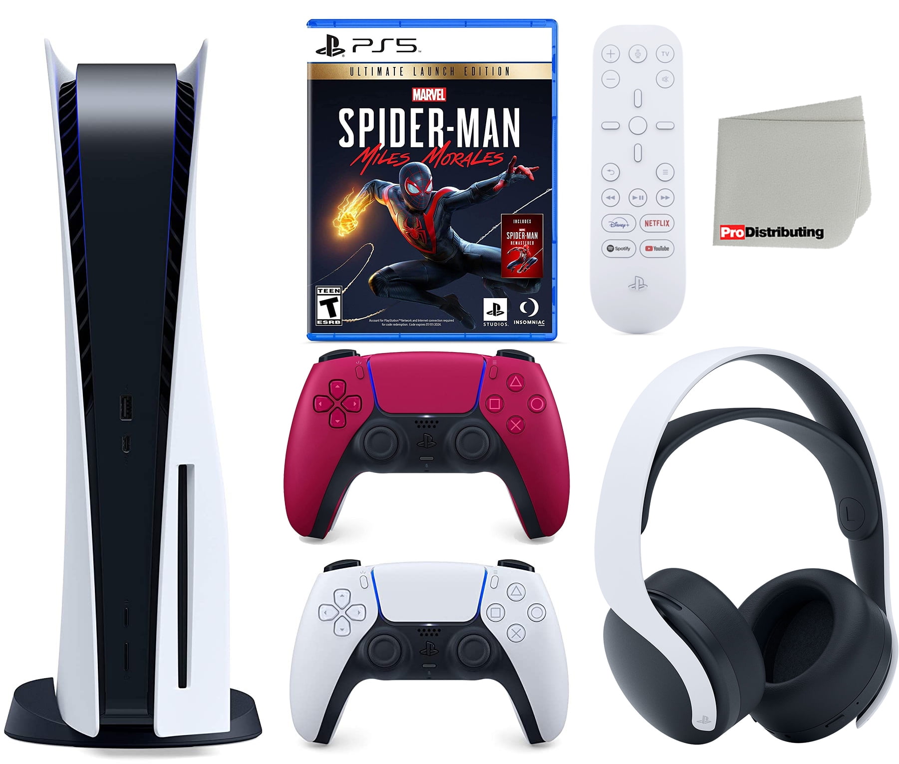 Sony Playstation 5 Disc Version (Sony PS5 Disc) with Cosmic Red Extra  Controller, Headset, Media Remote, Marvel's Spider-Man: Miles Morales  Ultimate 