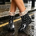thumbnail image 5 of Mid-Calf Water Shoes for Women Round Toe Slip-on Waterproof PVC Lined Rain Boots for Outdoor Daily Walks, 5 of 8
