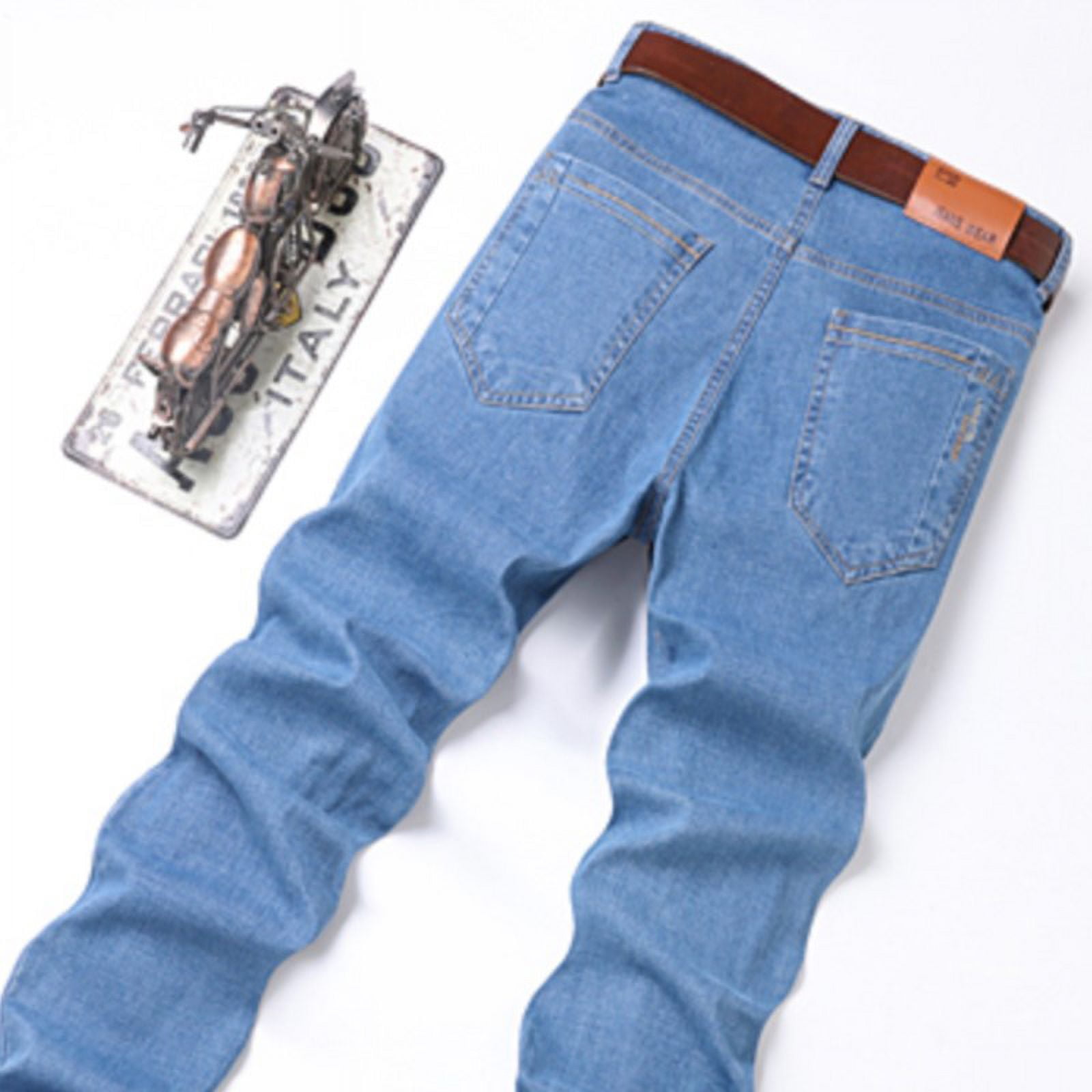 Men's Denim Jeans Thin Summer Straight Business Soft Fashion