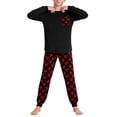 thumbnail image 2 of Conjuntos de blusa y camisa de manga larga con cuello redondo para niños y niñas de 5 a 14 años con estampado y bolsillo. Conjunto de top y pantalón de manga larga., 2 of 8