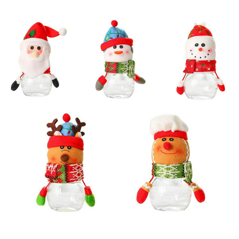 TOYANDONA christmas candy gift jar snowman cookie jar Holiday Treats Jar  nativity ornaments Christmas Candy Bottle snowman candy jar plastic to go