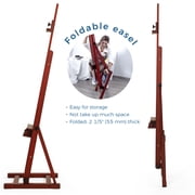 VISWIN Medium H-Frame Easel 67 to 95H, Hold Canvas Up to 49-Walnut