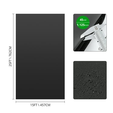 EPDM Pond Liner Thickness 45mil 15*15ft