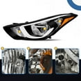 thumbnail image 5 of HOUGEET Driver Headlights, Fit for 2014-2016 Hyundai Elantra Sedan Headlight Assembly LED Housing, 5 of 8