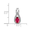 thumbnail image 4 of Finest Gold 14K White Gold Diamond & Oval .50 Ruby Pendant, 4 of 4