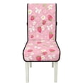 thumbnail image 7 of TSOVTHRID Strawberry Floral Bowknot Pink Print Quilted Dining Chair Slipcovers Stretch Comfy Chair Seat Covers Washable Removable Seat Cushion Covers with Detachable Strap, Set of 2, 7 of 7