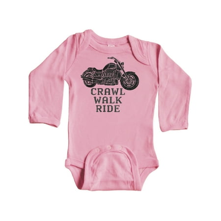 

Inktastic Crawl Walk Ride Motorcycle Gift Baby Boy or Baby Girl Long Sleeve Bodysuit