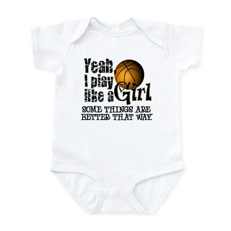 

CafePress - Play Like A Girl Basketball Baby Light Bodysuit - Baby Light Bodysuit Size Newborn - 24 Months